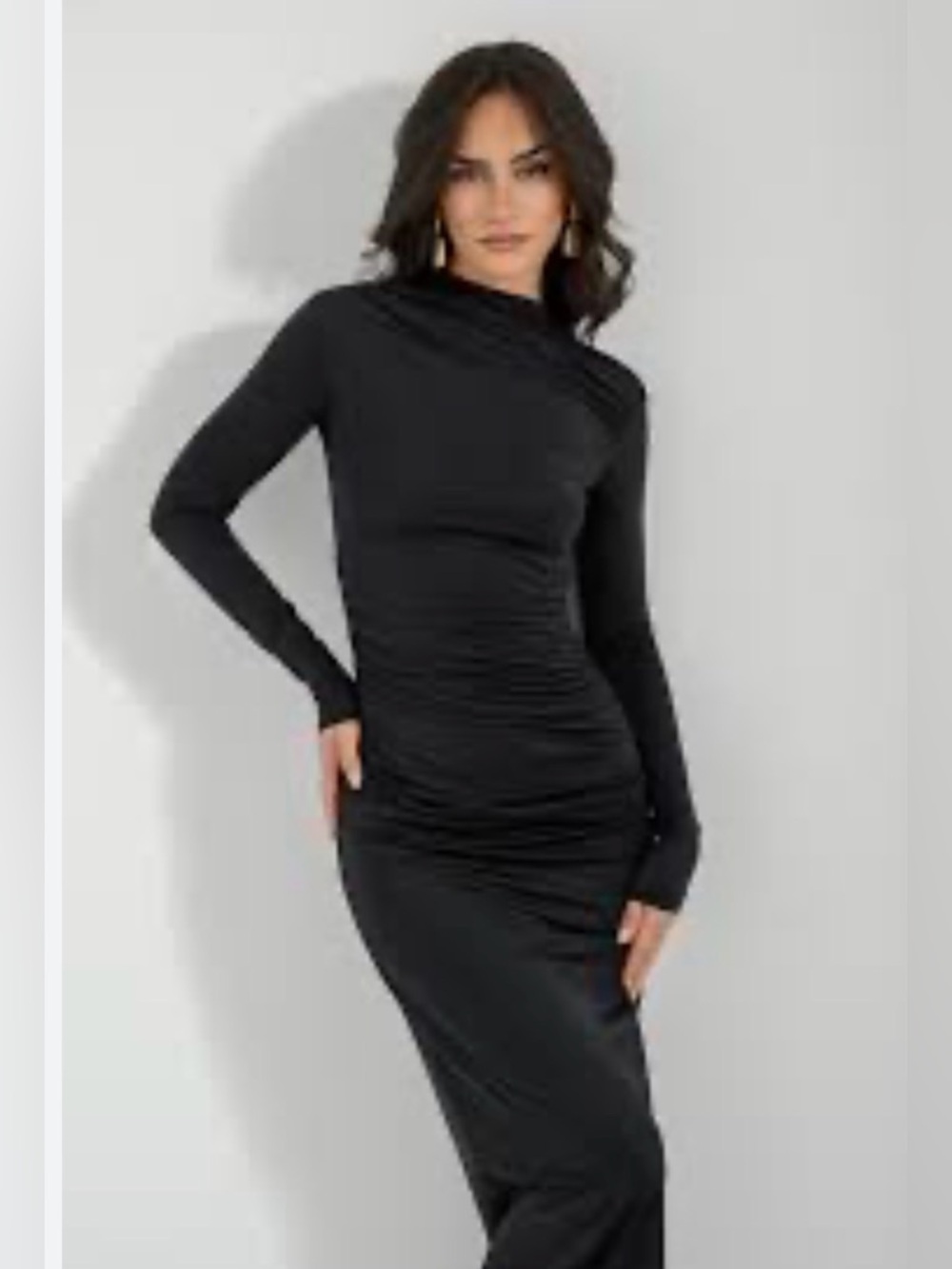 H&M Runched Turtle Neck Maxi Dress